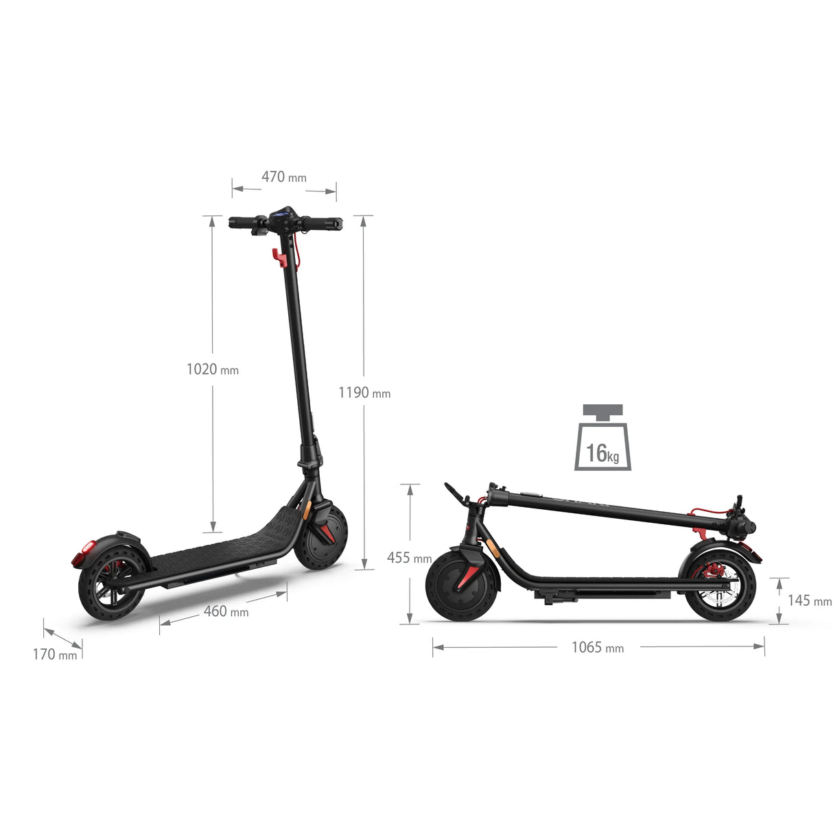 SHARP EM-KS3AEU-B E-Scooter mit Blinker