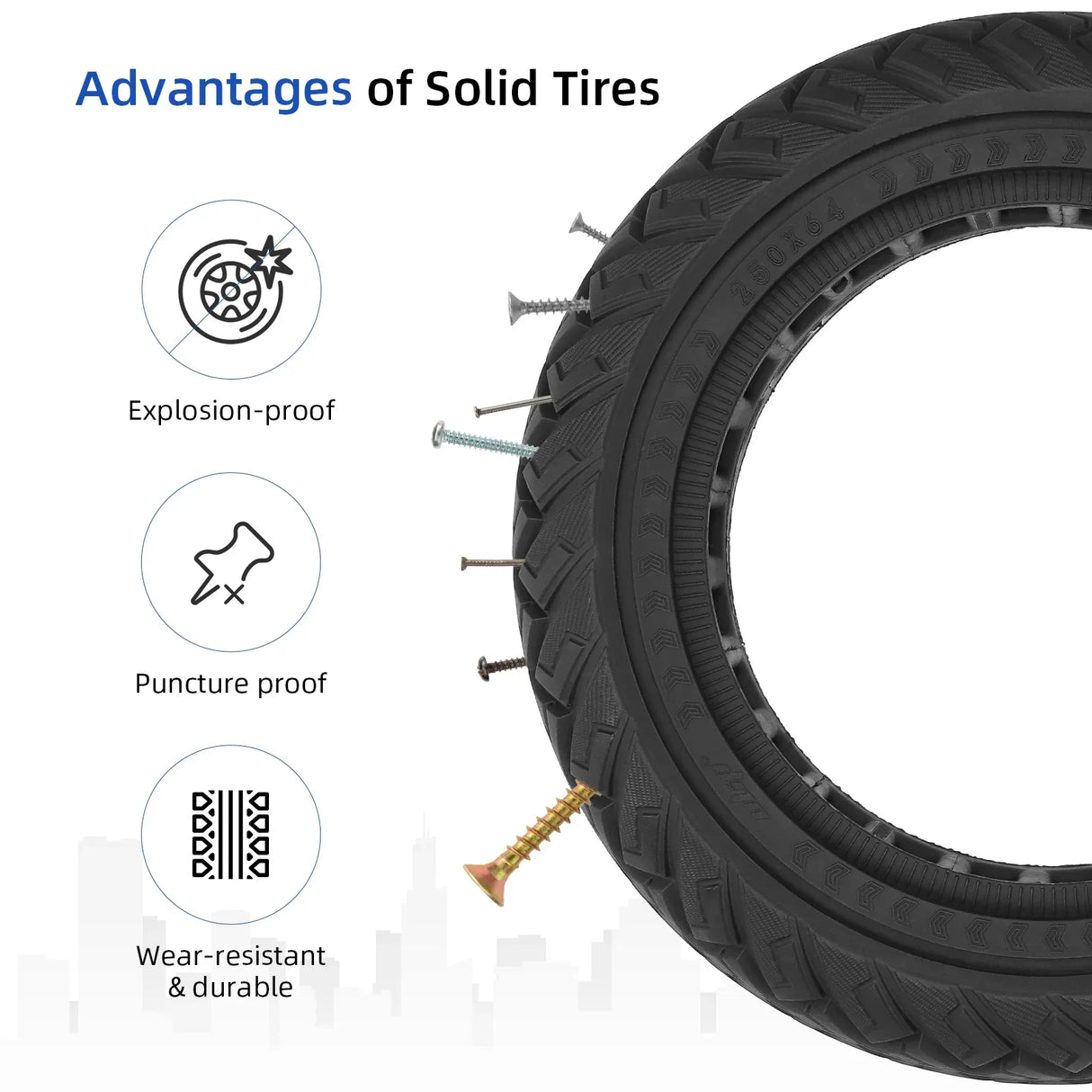 Xiaomi E-Scooter 4 Ultra Vollgummi Reifen 250x64