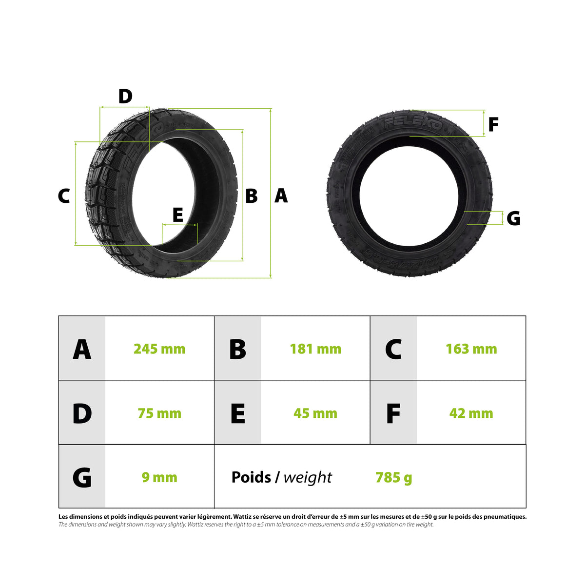10x2,75-6.5 Tubeless Reifen Semi Offroad