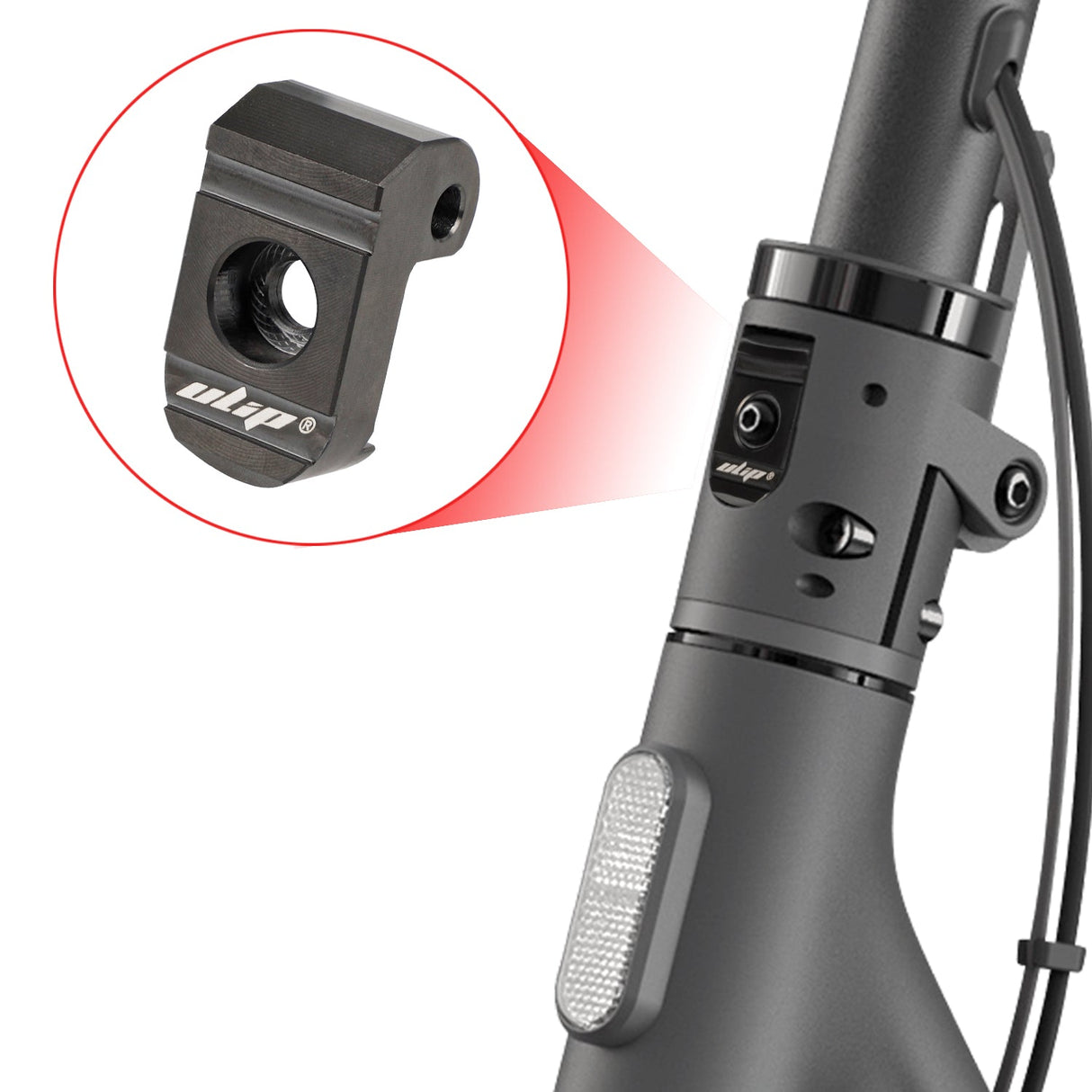 Schwarze Edelstahl-Klappschließe für Xiaomi Scooter mit Edelstahlachse