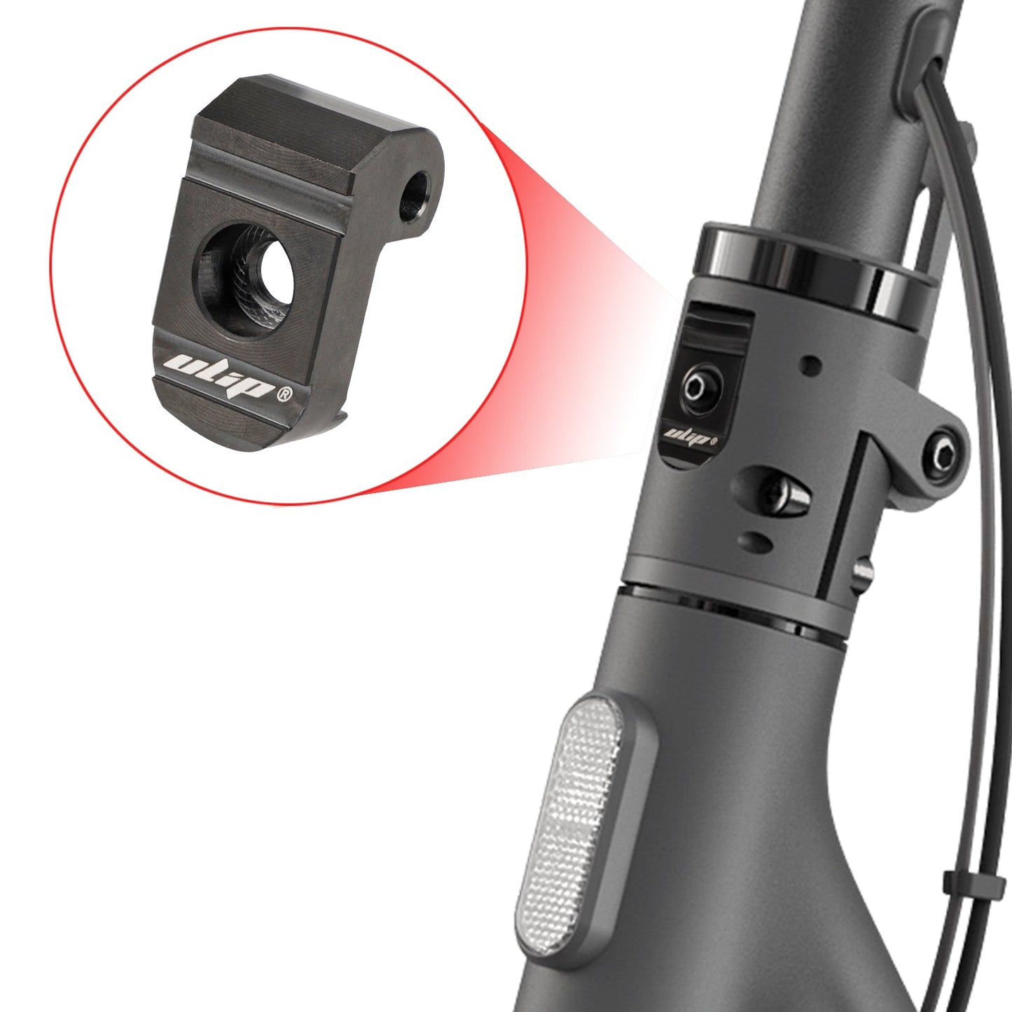 Schwarze Edelstahl-Klappschließe für Xiaomi Scooter mit Edelstahlachse