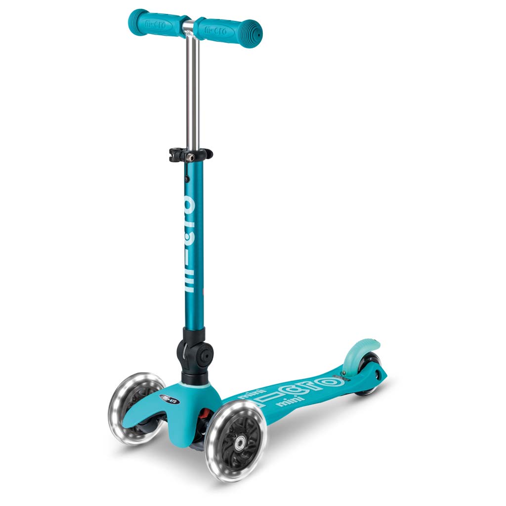 Scooter Mini MICRO DELUXE foldable mit LED Rädern aqua - MMD198