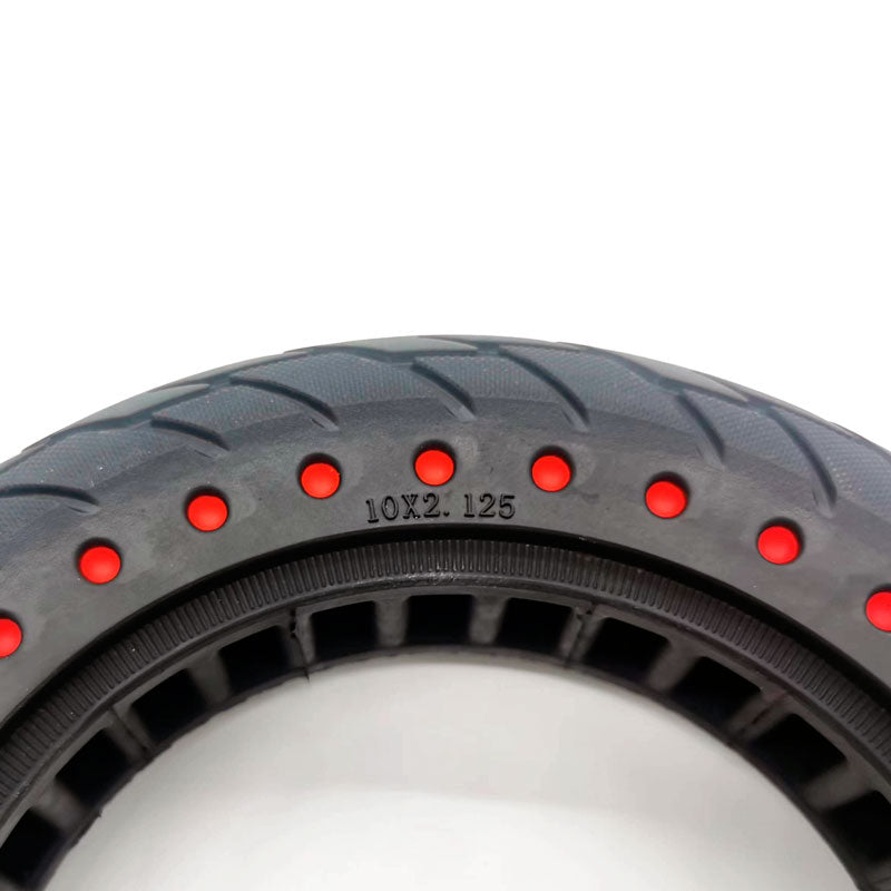 10x2.125 Vollgummi Reifen Rot Gepunktet