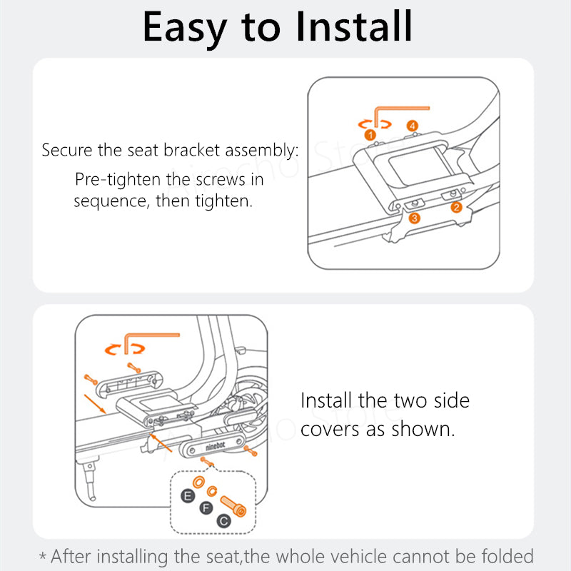 Ninebot Kickscooter F-Serie Sitz mit Case