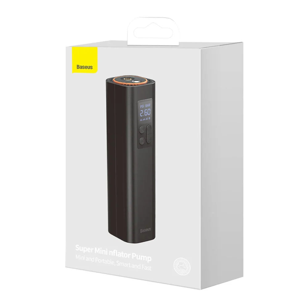 Baseus Mini-Reifenkompressor für Zigarettenanzünder – Schwarz