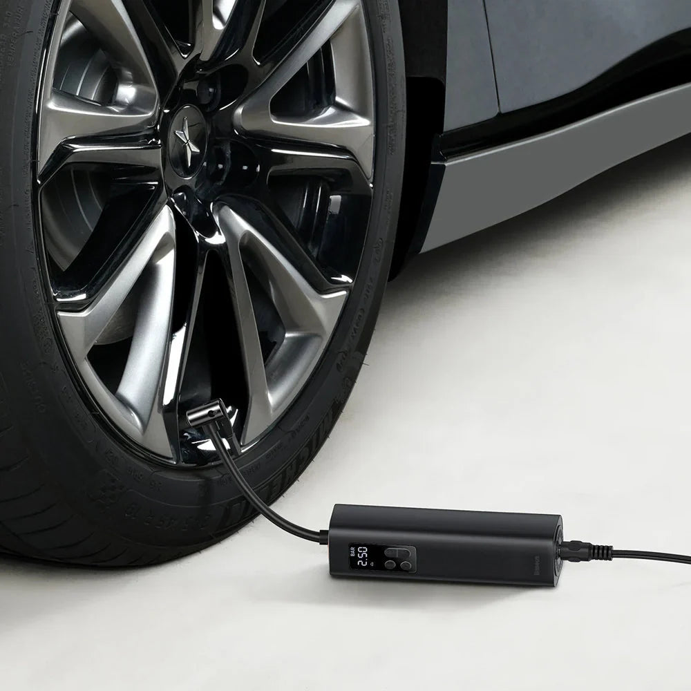 Baseus Mini-Reifenkompressor für Zigarettenanzünder – Schwarz
