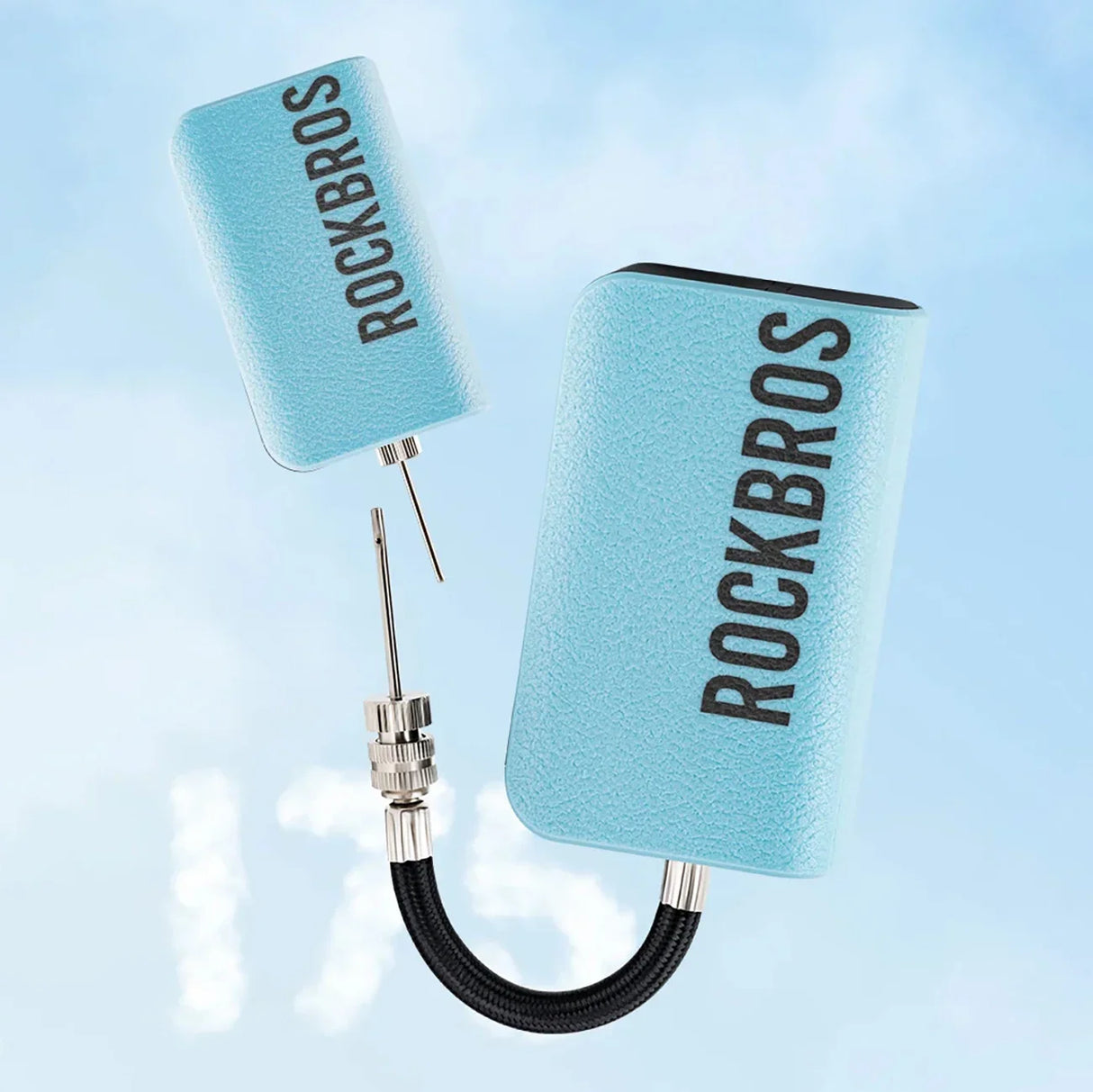 Rockbros elektrische pumpe mit Digitalanzeige für E-Scooter – Blau