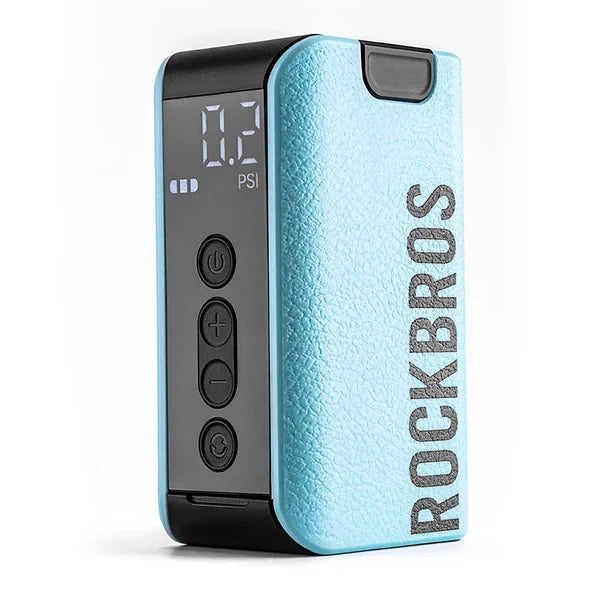 Rockbros elektrische pumpe mit Digitalanzeige für E-Scooter – Blau