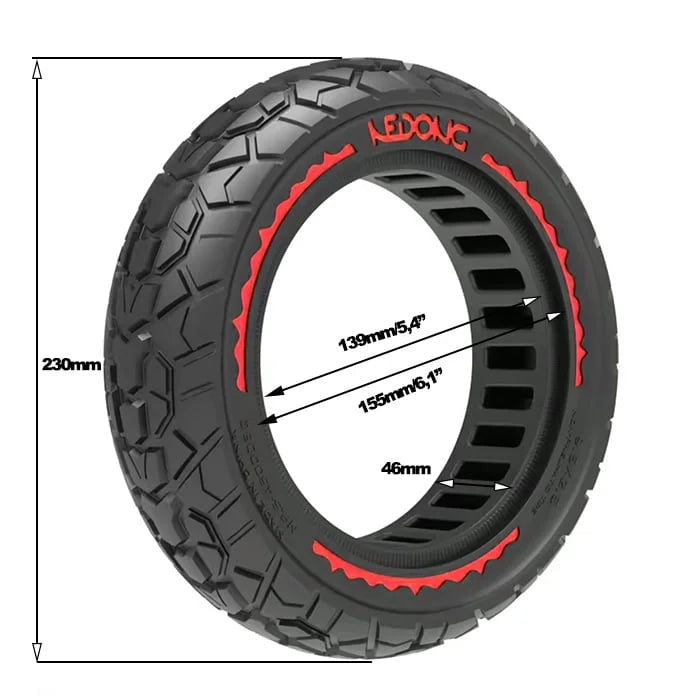 9,5x2,5 Niu Vollgummi Offroad Reifen