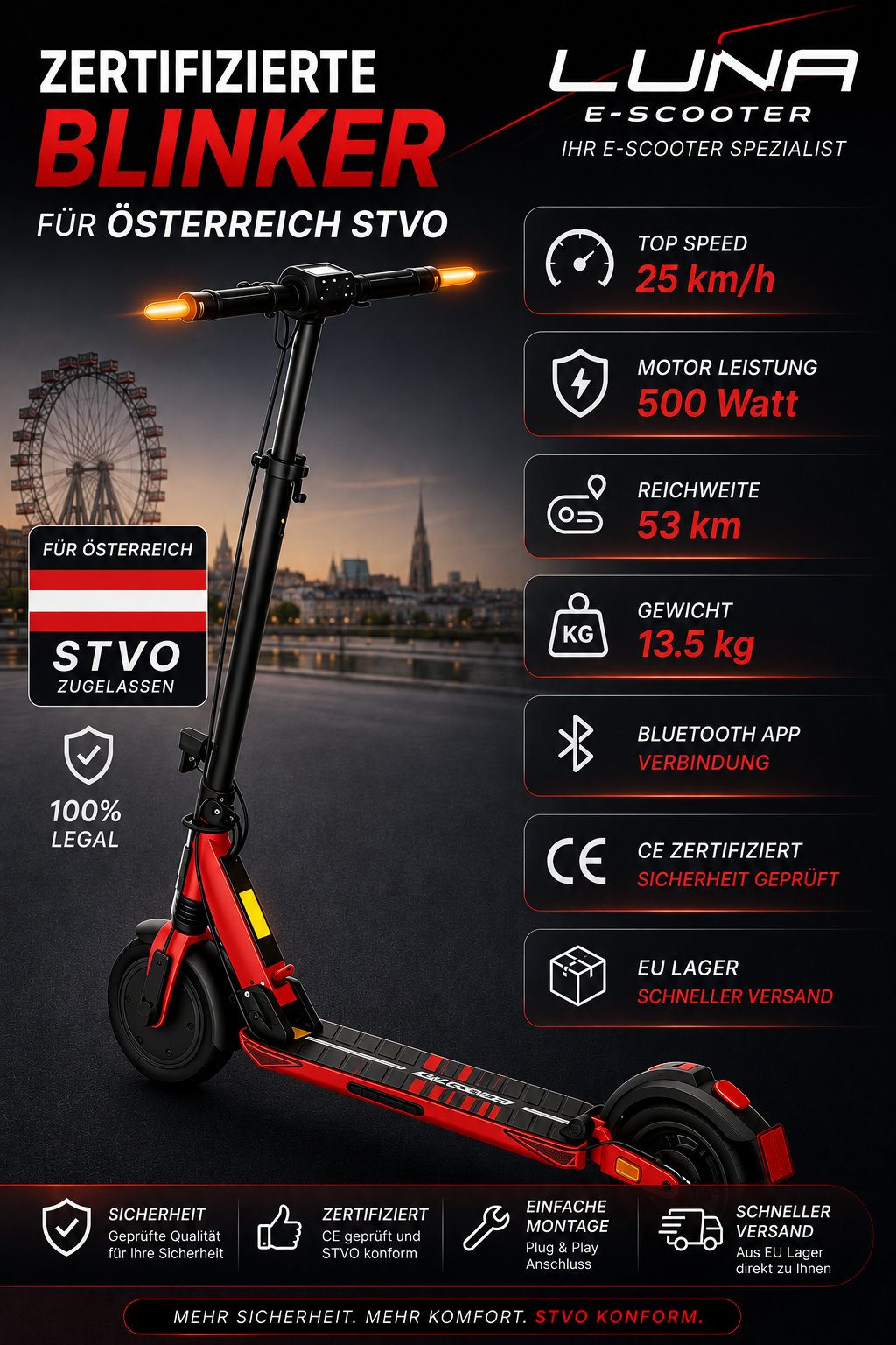Luna E-Scooter GT 48V 10Ah