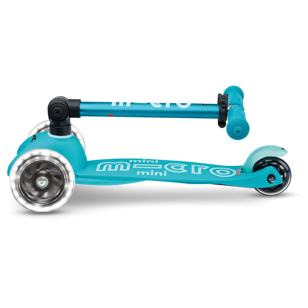 Scooter Mini MICRO DELUXE foldable mit LED Rädern aqua - MMD198