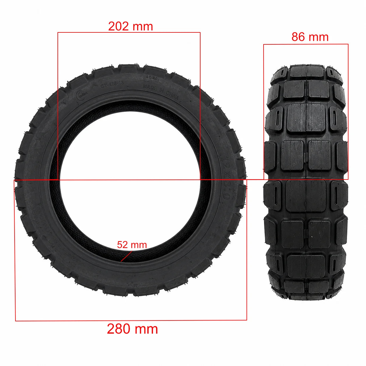 12x2,5 Offroad-Reifen für Xiaomi 6 Pro Scooter