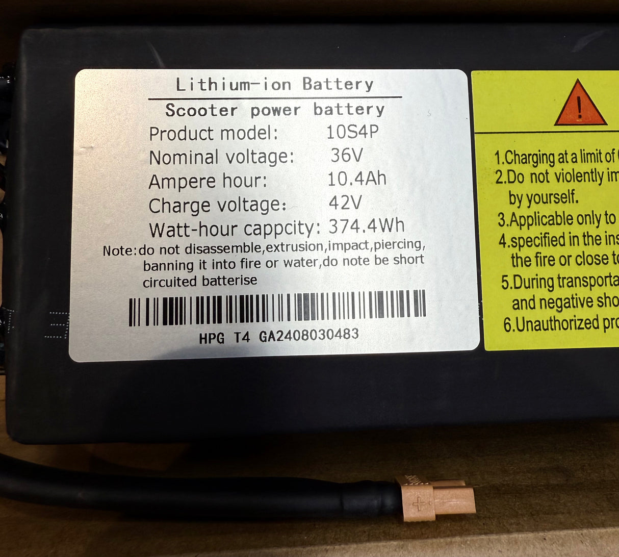 E-Scooter Akku 36V 10,4Ah