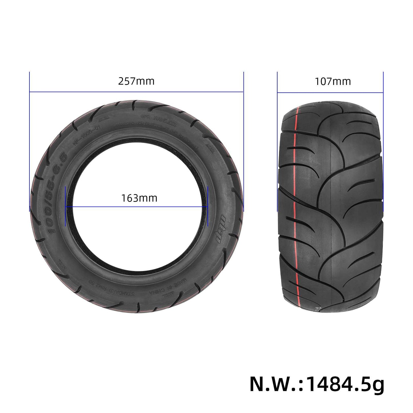 Ulip 100/55-6.5 Tubeless Reifen mit Gel