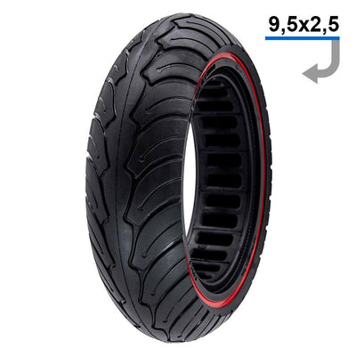 9,5x2,5 Rot Vollgummi