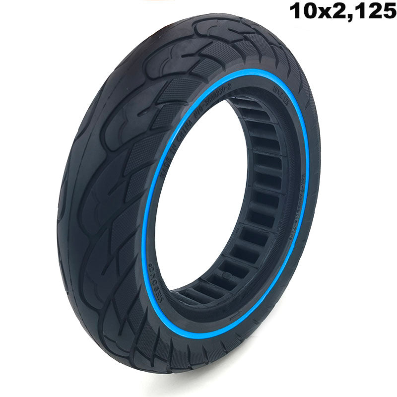 10x2.125 Vollgummi Reifen - Blauer Streifen