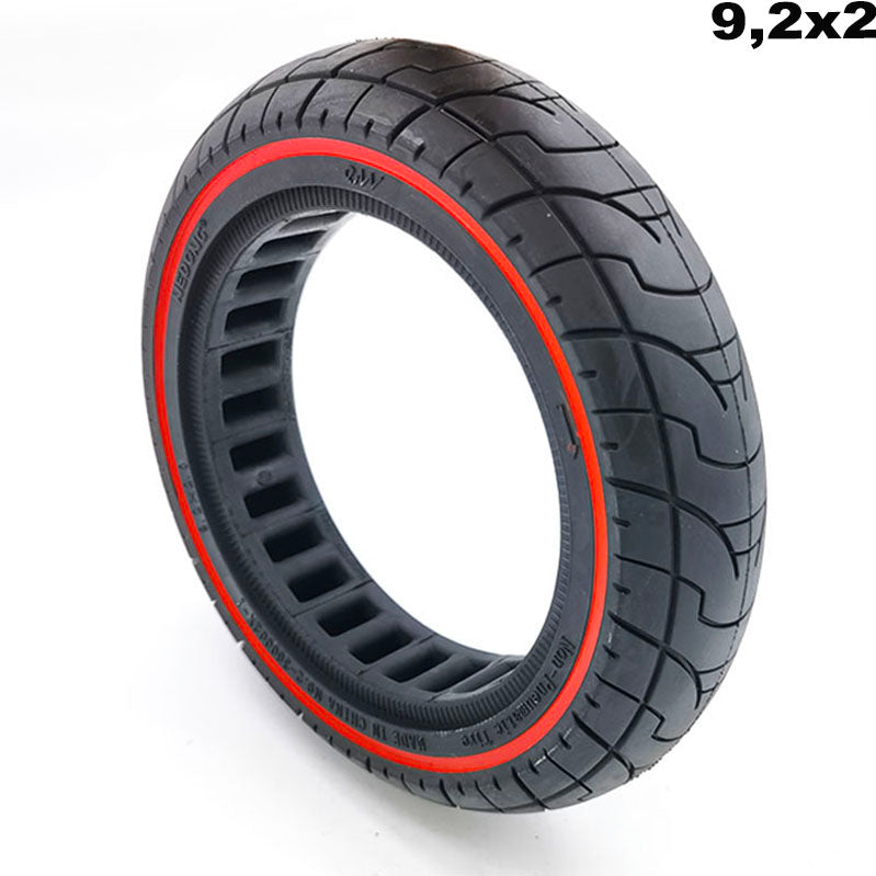 9,2x2 Zoll Vollgummi Reifen Rote Streifen