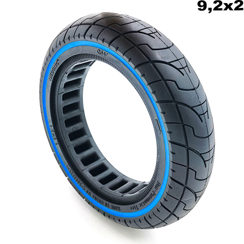 9,2x2 Zoll Vollgummi Reifen Blaue Streifen